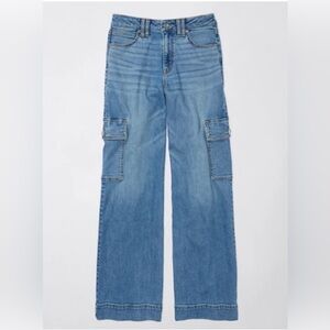 American Eagle Outfitters Light Blue Wide Leg Jeans Size 14 R